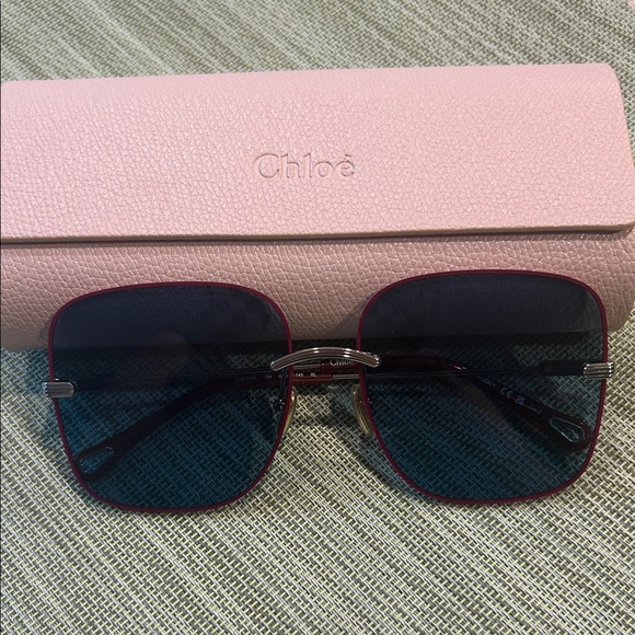 Chloe Women's Red and Blue Sunglasses - Picture 1 of 4